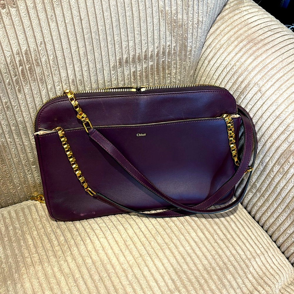Chloe eggplant purple shoulder bag